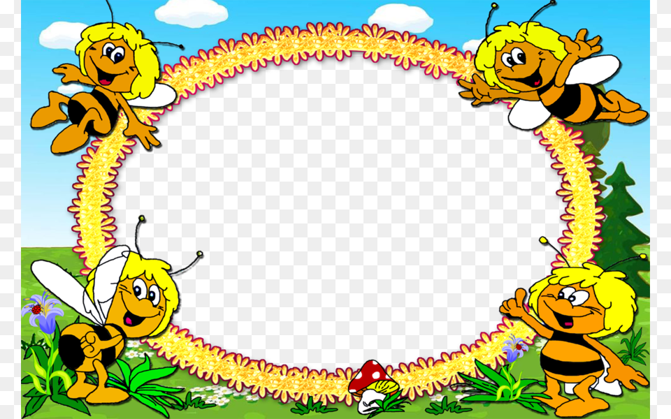 Honey Bee Maya The Bee Frame, Sunflower, Plant, Flower, Baby Free Png Download