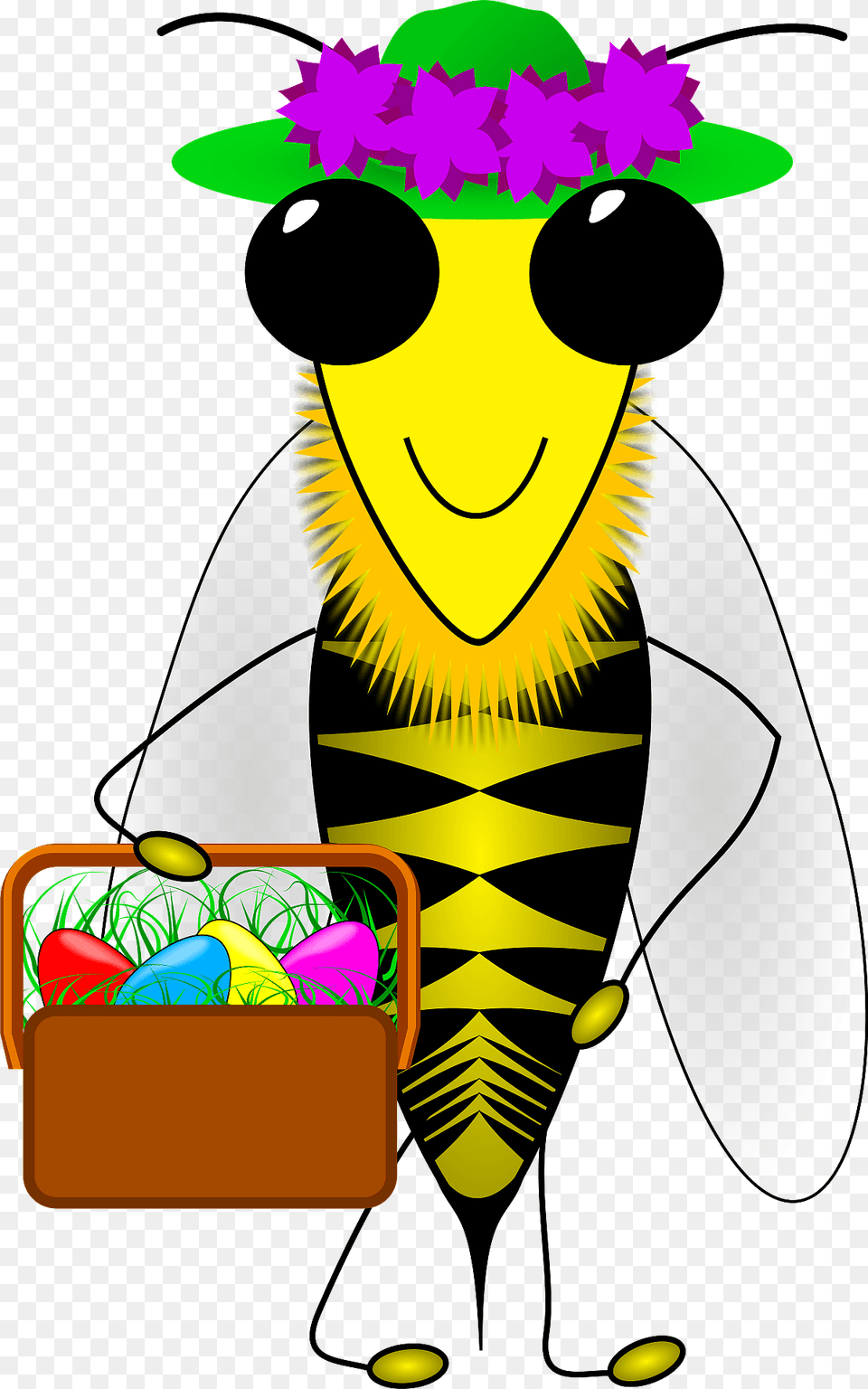 Honey Bee With Easter Basket Clipart, Animal, Insect, Invertebrate, Wasp Png Image