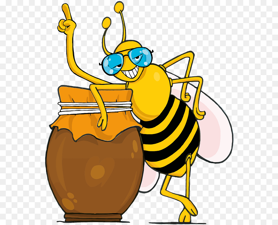 Honey Bee With Jar Clipart Honey Bee Clipart, Animal, Insect, Invertebrate, Wasp Free Png