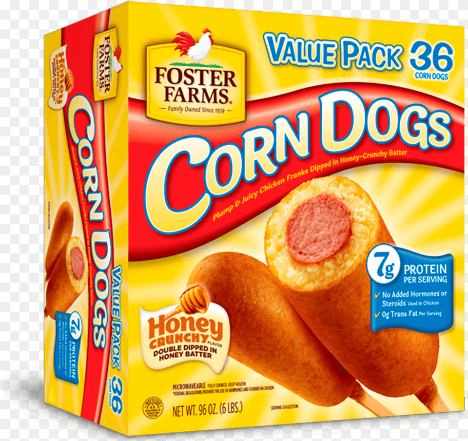 Honey Crunchy Corn Dogs 36 Ct Foster Farms Corn Dogs, Food, Snack, Bread Free Png Download