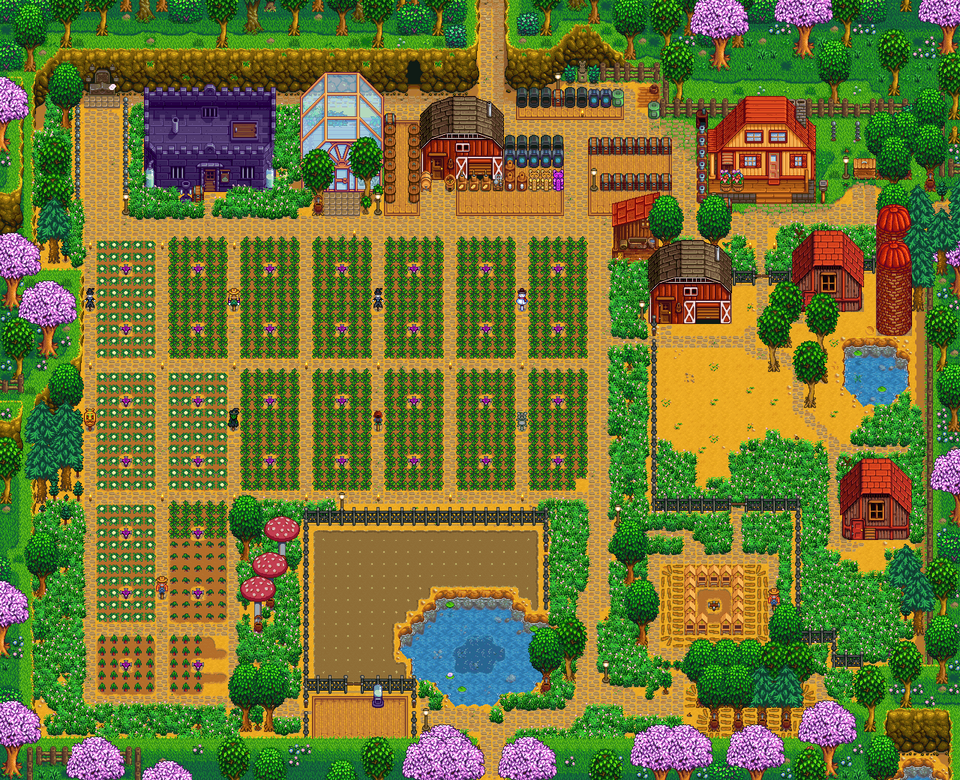 Honey Farm Upload Farm Stardew Valley Summary Generator Stardew Valley Bee Farm Design, Neighborhood, Garden, Nature, Outdoors Free Png Download