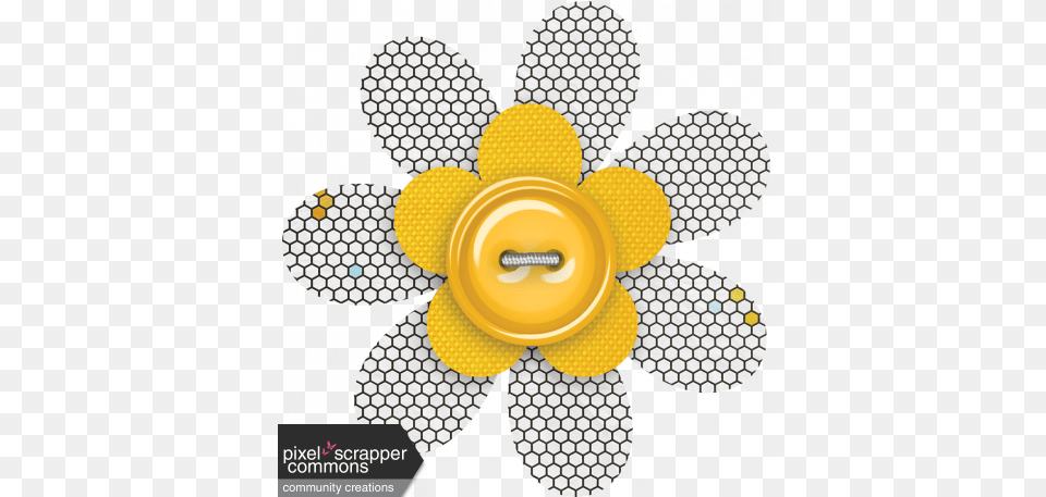 Honey Flower 01 Graphic By Gina Jones Pixel Scrapper Metallic Triangle, Accessories, Tape, Jewelry, Machine Free Png Download