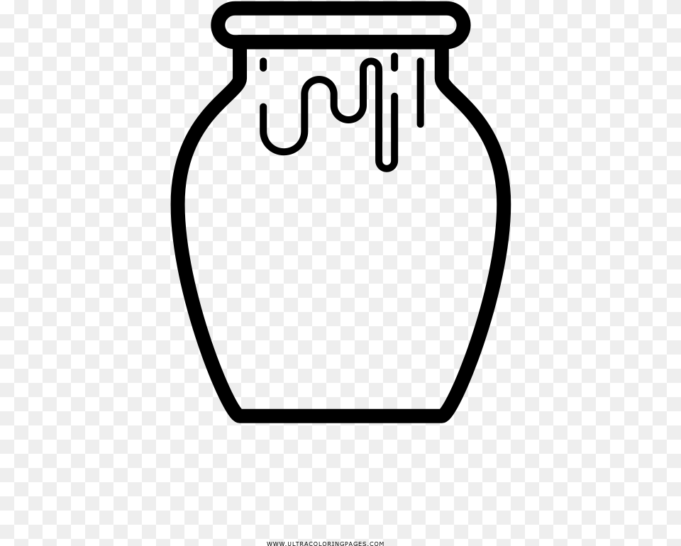 Honey Jar Coloring Page, Gray Free Png Download