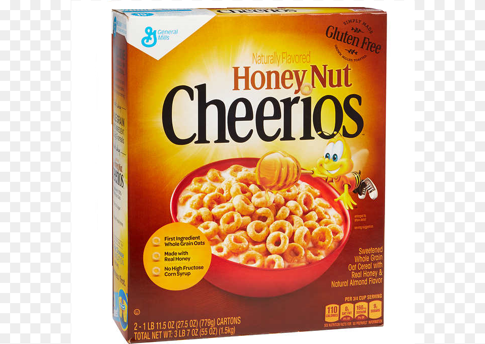 Honey Nut Cheerios Cereal Box, Book, Bowl, Publication, Food Free Png Download