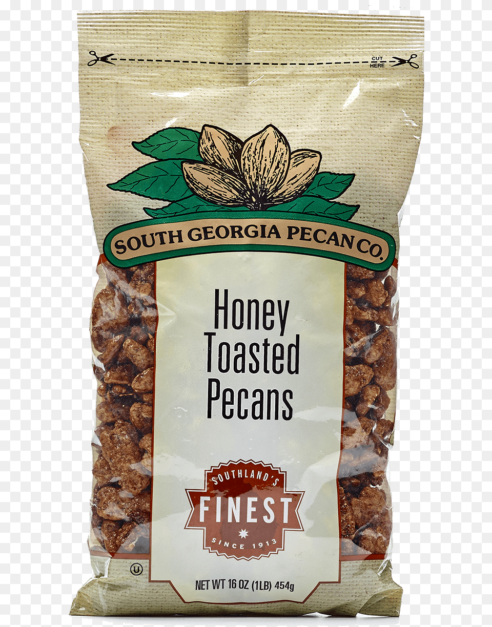 Honey Roasted Halves Bag Georgia Honey Roasted Pecans, Food, Produce, Nut, Plant Png