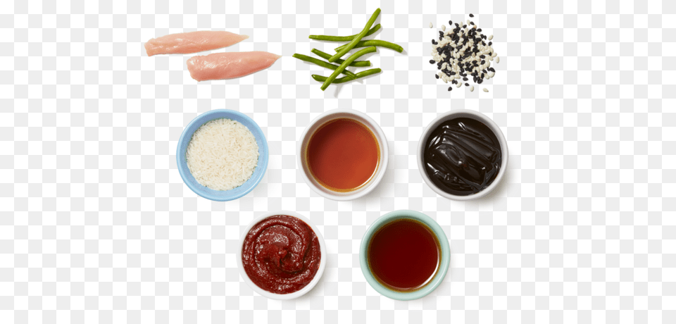 Honey Sesame Chicken Amp Green Beans With Korean Spiced Vegetable, Food, Ketchup, Lunch, Meal Png Image