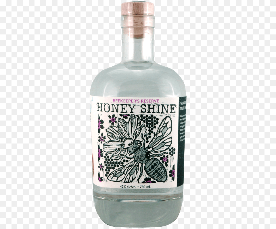 Honey Shine Silver Pure Honey Goodness Glass Bottle, Alcohol, Beverage, Liquor, Gin Png Image