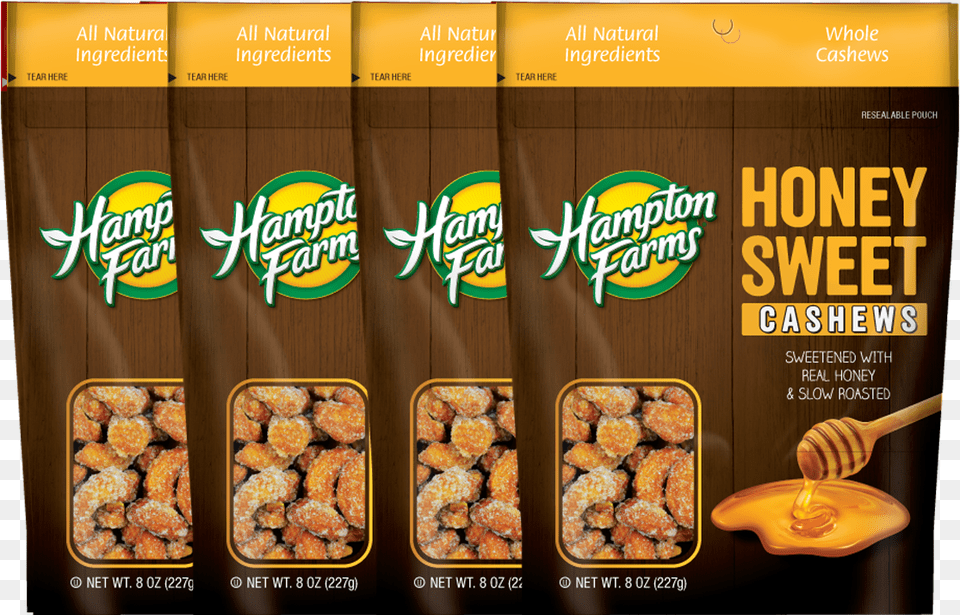 Honey Sweet Cashews Hampton Farms Peanuts Raw 1 Lb, Advertisement, Poster, Food, Sweets Free Transparent Png