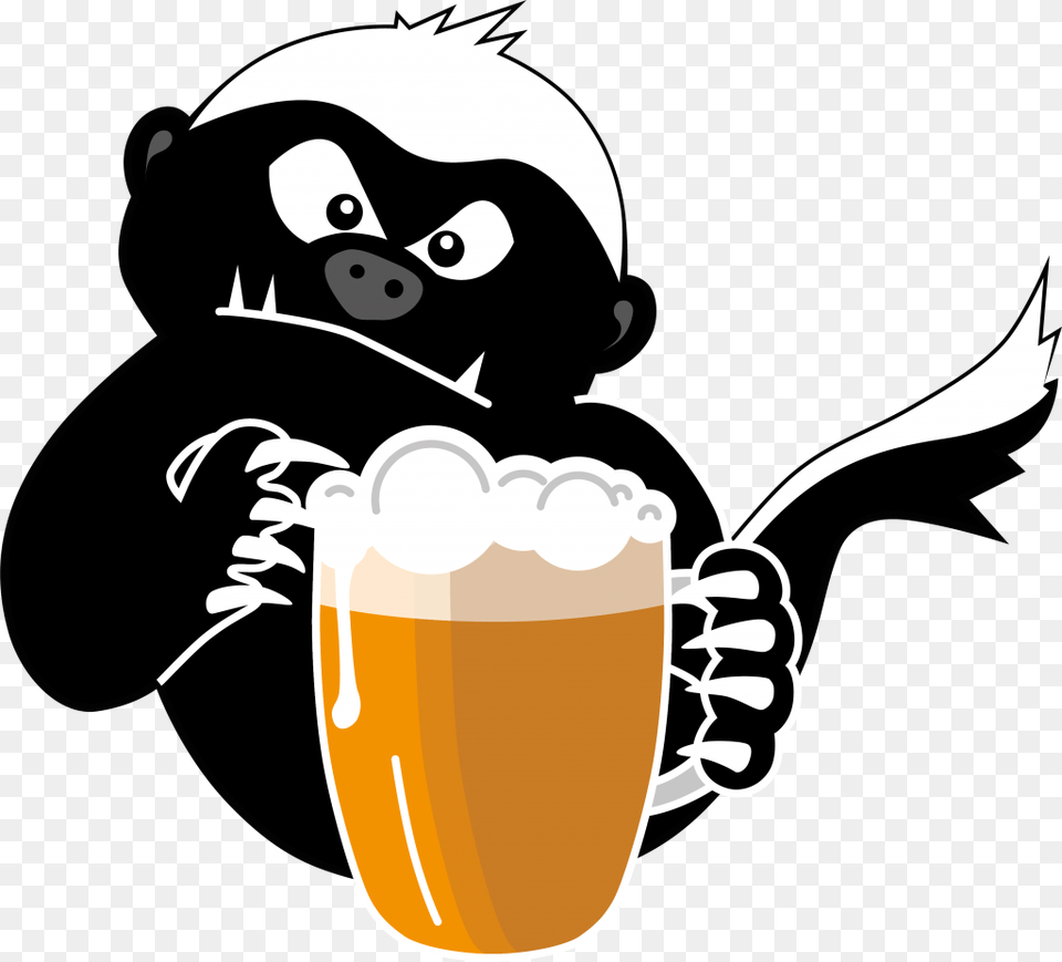 Honeybadger Beer Logo Final, Alcohol, Lager, Glass, Beverage Free Png