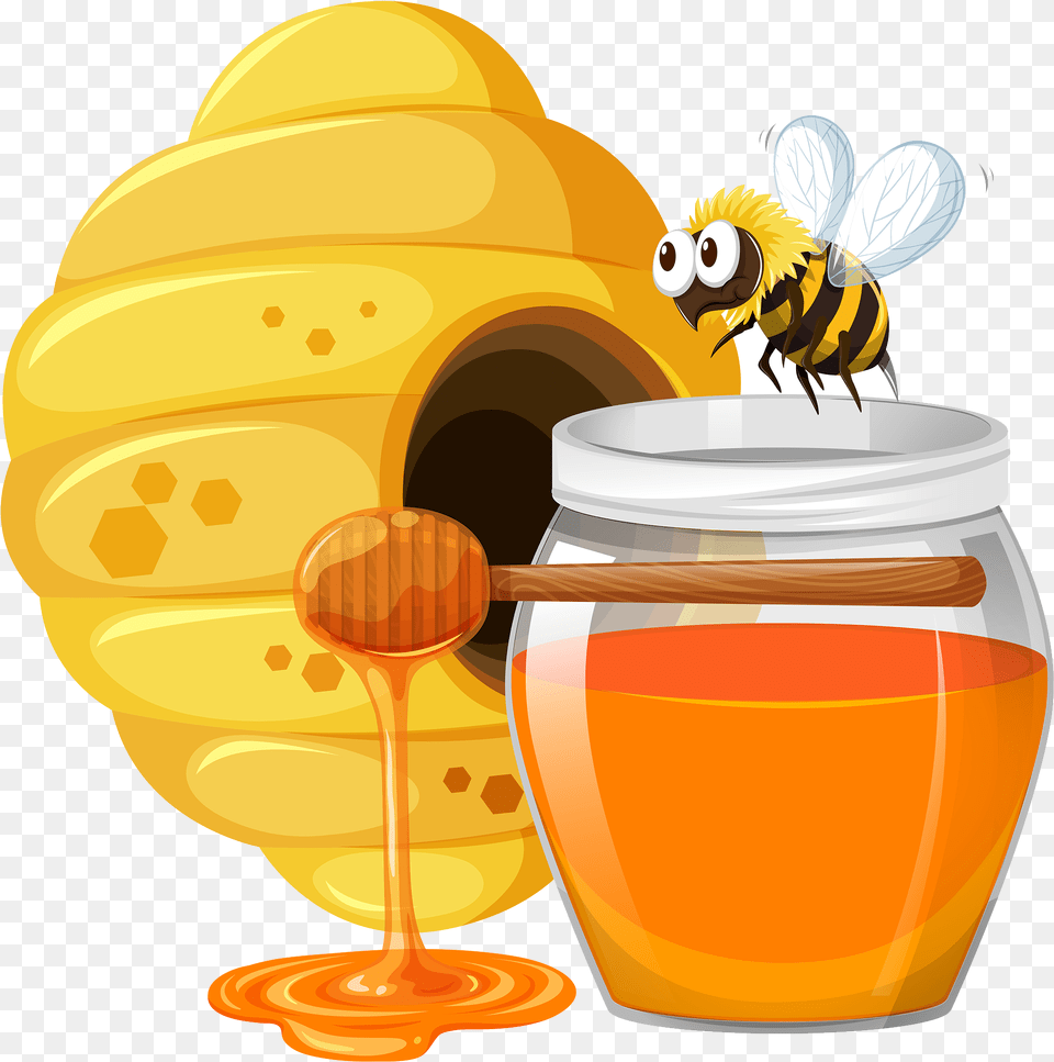Honeycomb Clipart Bee Home Honey Clipart, Food, Animal, Honey Bee, Insect Free Png Download