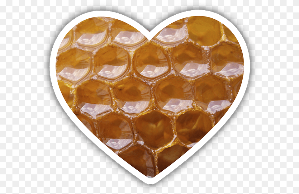 Honeycomb Heart Sticker Heart, Food, Honey Png