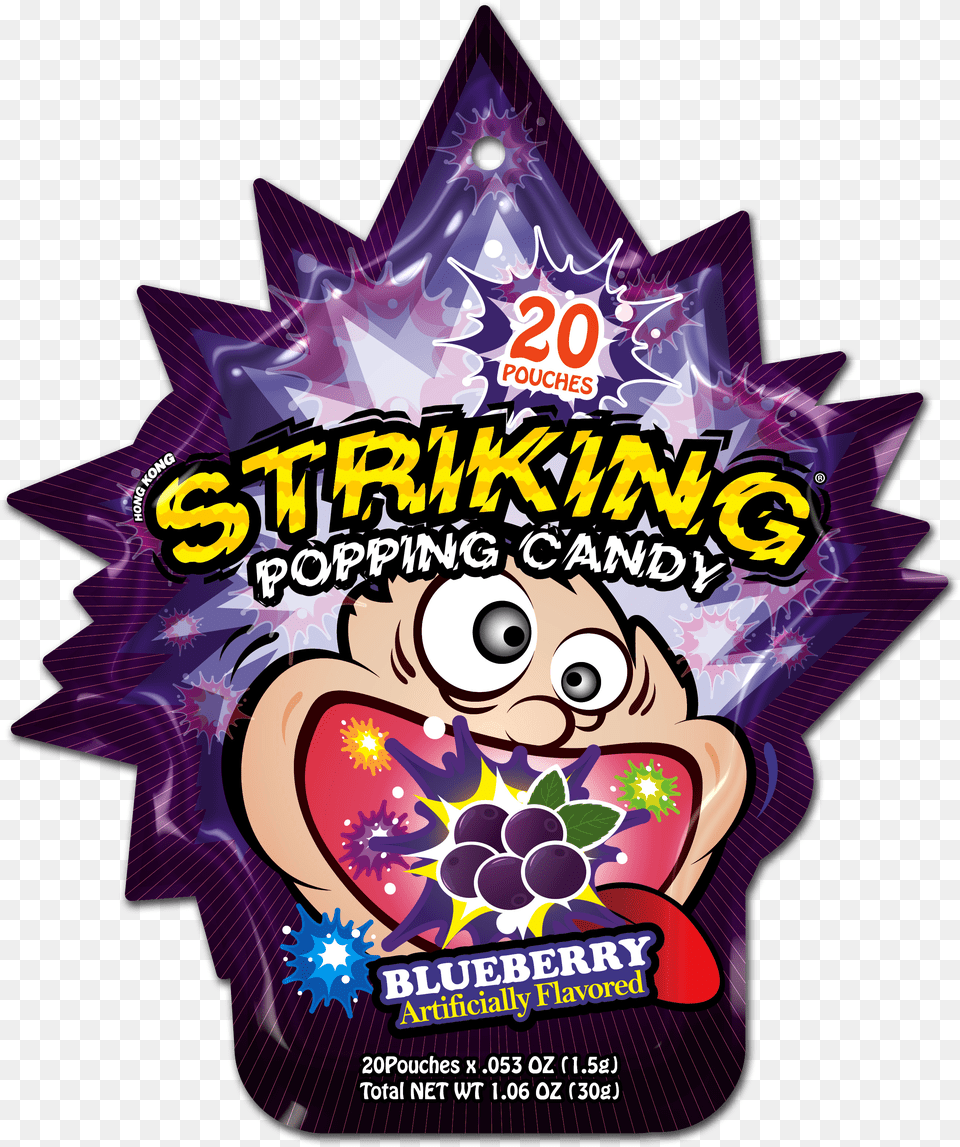 Hong Kong U2013 Striking Popping Candy Blueberry Striking Popping Candy Cola, Can, Tin, Food Free Png