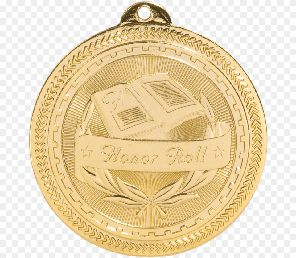 Honor Roll Britelazer Medal Engraved Gold Honor Roll Medal, Gold Medal, Trophy Png