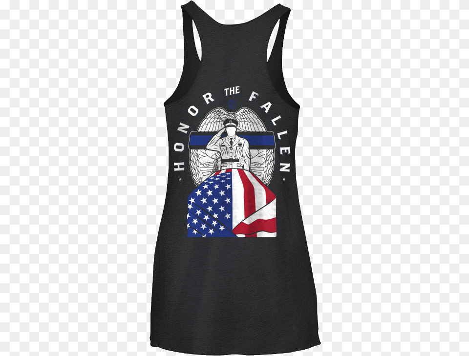 Honor The Fallen Tank Top Thin Blue Line Police Edition Active Tank, Clothing, Tank Top, Vest, Adult Free Png