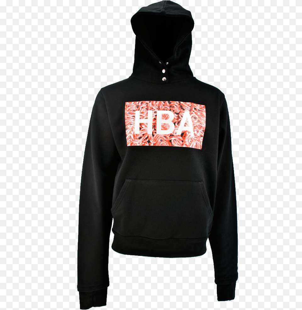 Hood By Air Meat Hoodie Black Hooded, Clothing, Knitwear, Sweater, Sweatshirt Png