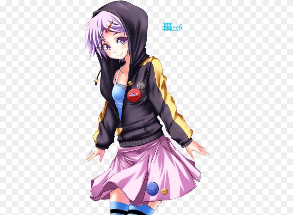 Hooded Anime Girl, Adult, Publication, Person, Manga Png Image