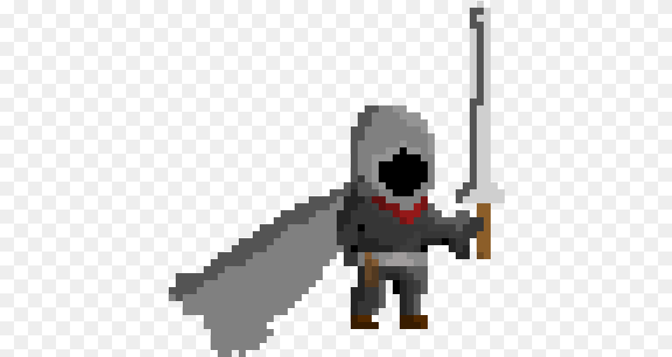 Hooded Figure Pixel Art, Sword, Weapon, Firearm, Gun Png