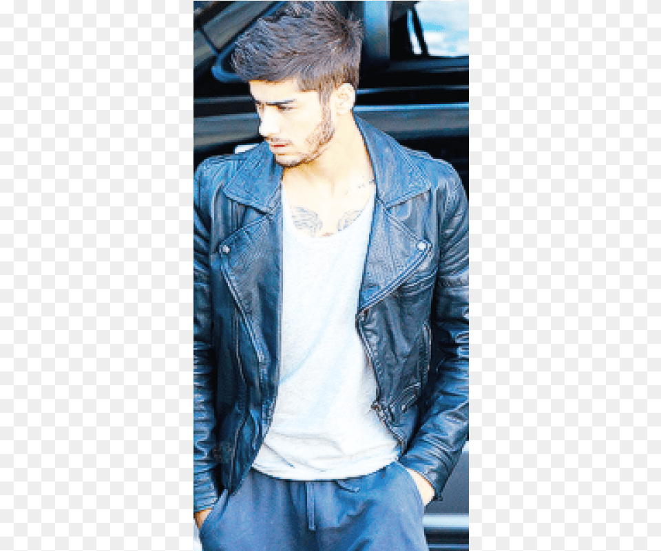 Hooded Leather Jacket Zayn, Clothing, Coat, Adult, Male Png