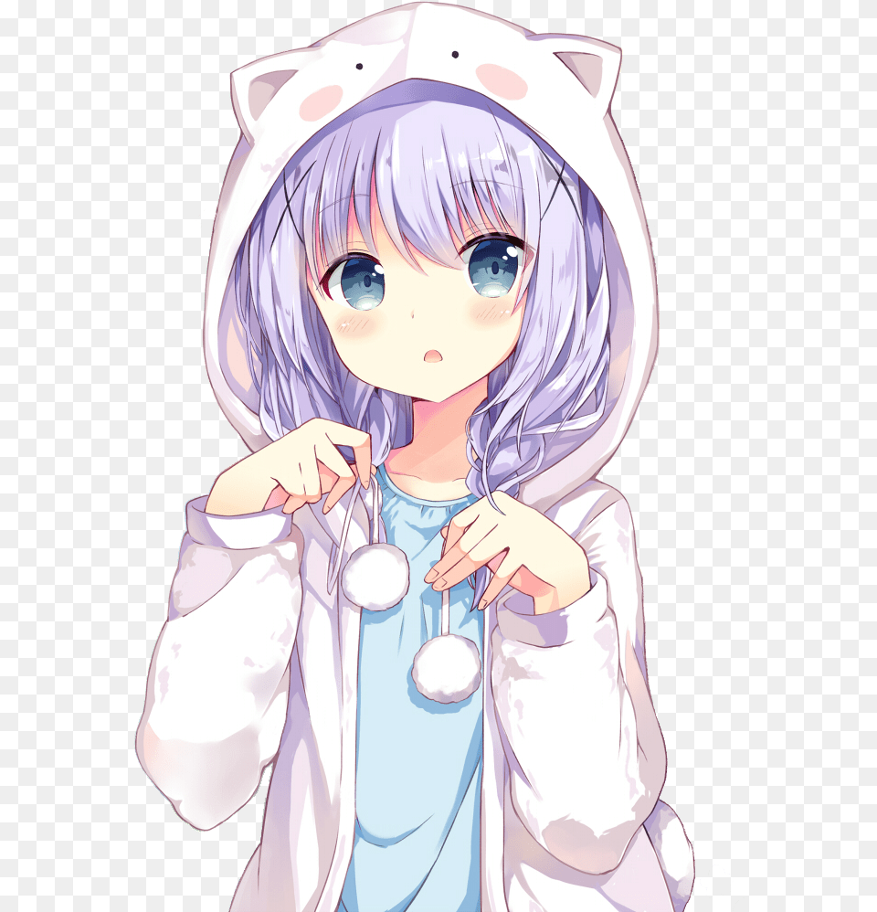Hoodie Anime Cute Girl, Book, Comics, Publication, Baby Png