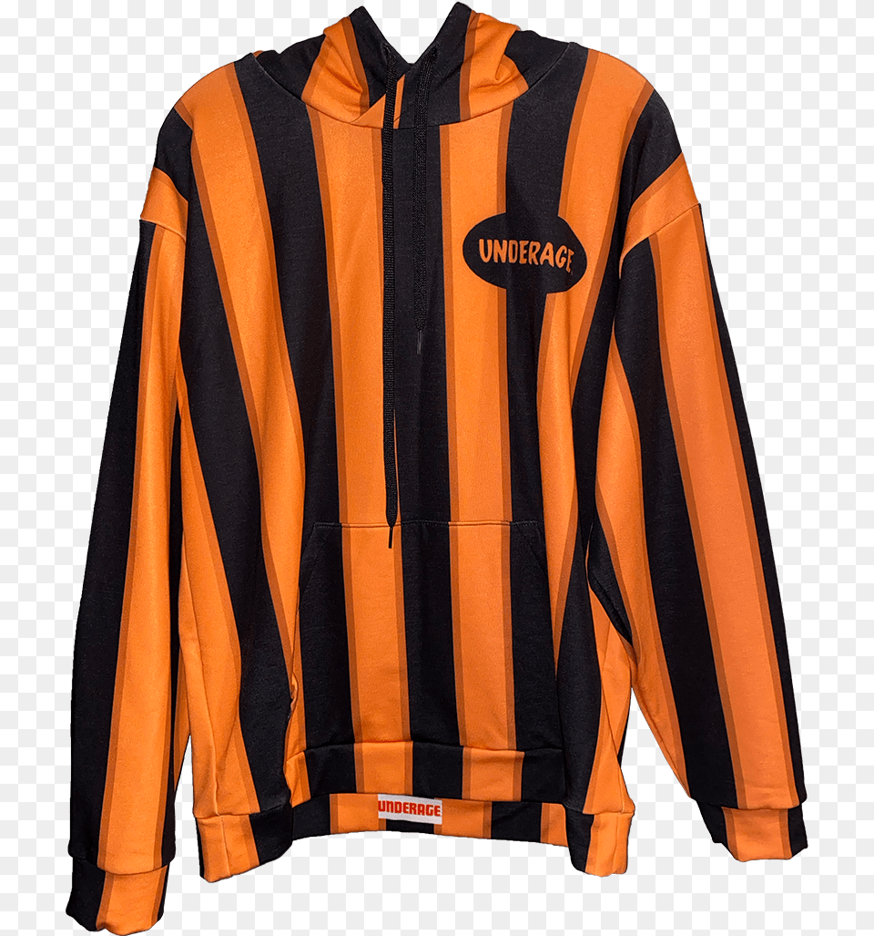 Hoodie Black Orange Long Sleeve, Clothing, Coat, Jacket, Shirt Free Transparent Png