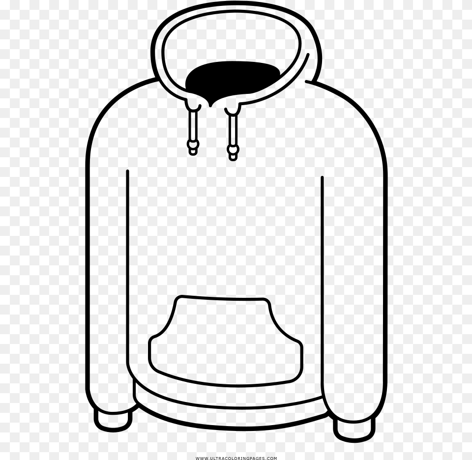 Hoodie Coloring Page, Gray Free Transparent Png