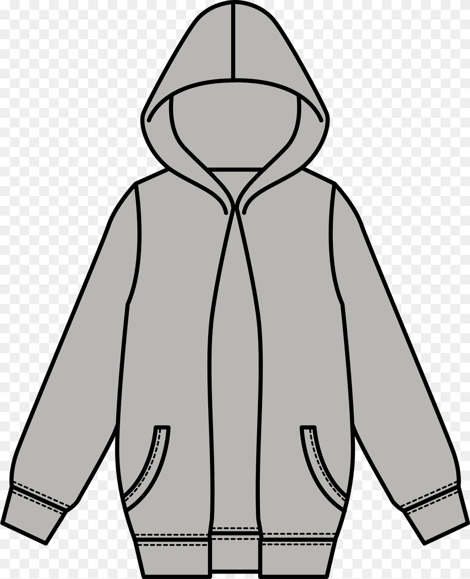 Hoodie Jacket Clipart, Clothing, Hood, Knitwear, Sweater Png Image