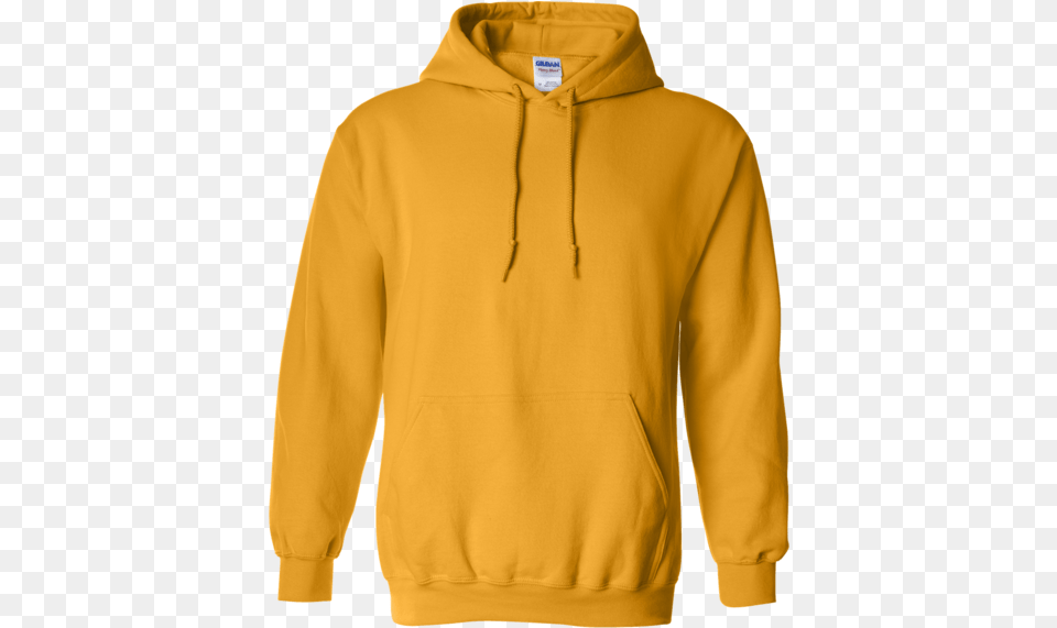 Hoodie Template Gildan Gold Hoodie Back, Clothing, Knitwear, Sweater, Sweatshirt Png