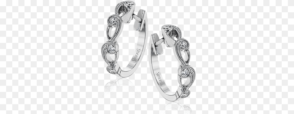 Hoop Earring 18k White Diamond, Accessories, Gemstone, Jewelry, Platinum Free Png Download