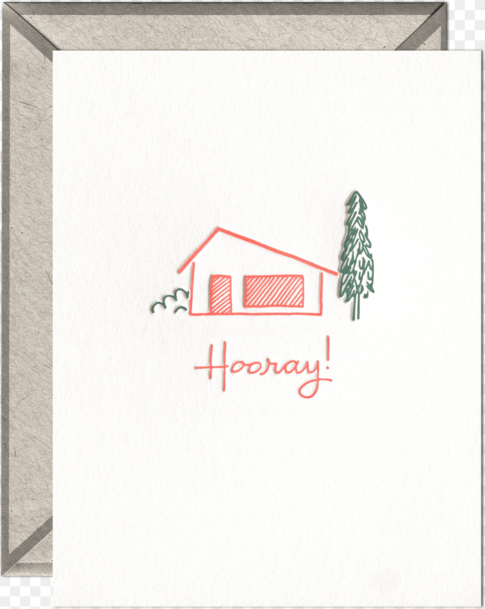 Hooray Home Letterpress Greeting Card With Envelope Handwritten Happy Birthday Card, Greeting Card, Mail, Text Png Image