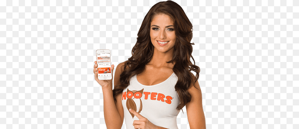 Hooters Hootclub Mobile App Mobile Phone, Cutlery, Spoon, Adult, Portrait Png Image