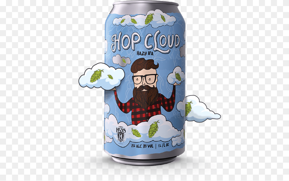 Hop Cloud Hazy Ipa Mike Hess Hop Cloud, Can, Tin, Baby, Person Png Image
