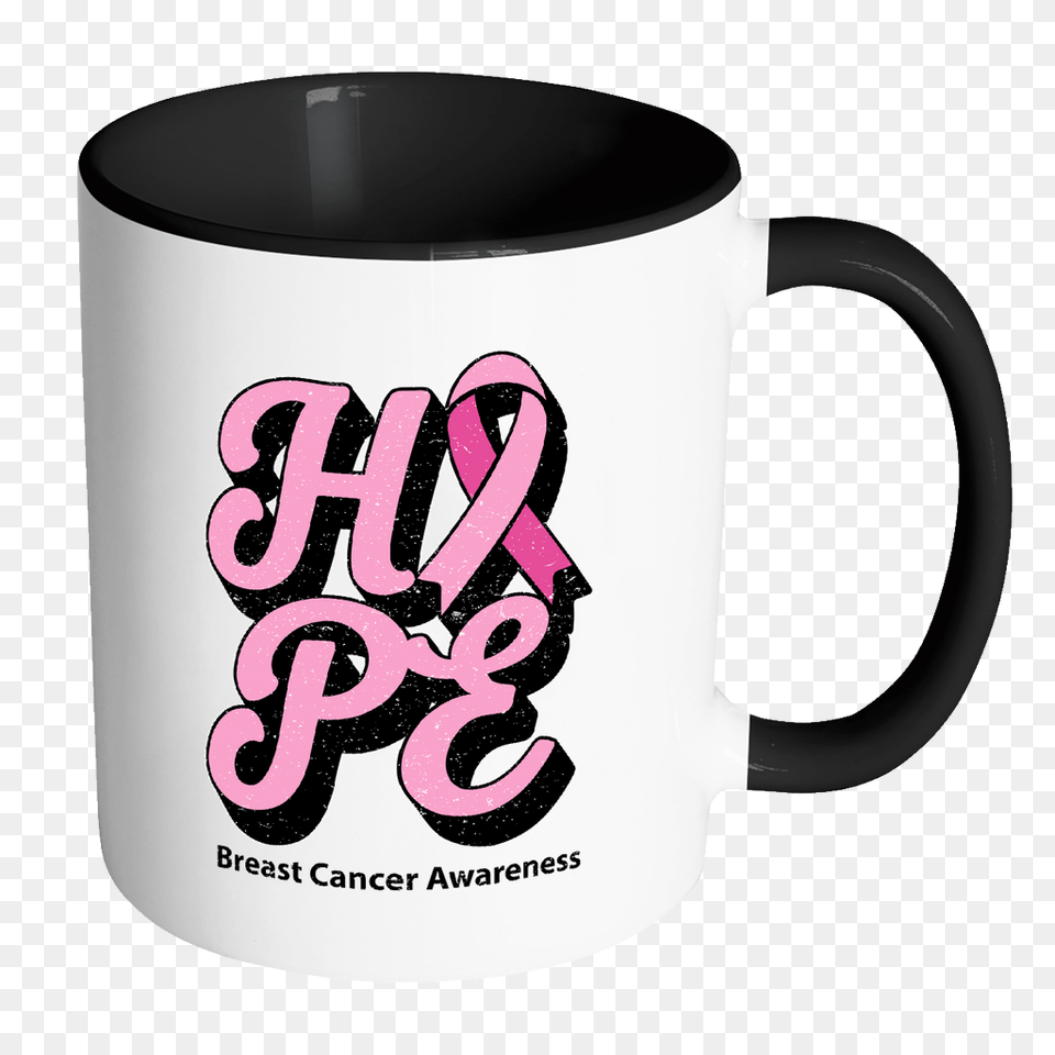 Hope Breast Cancer Awareness Pink Ribbon Awesome Merchandise, Cup, Beverage, Coffee, Coffee Cup Png Image