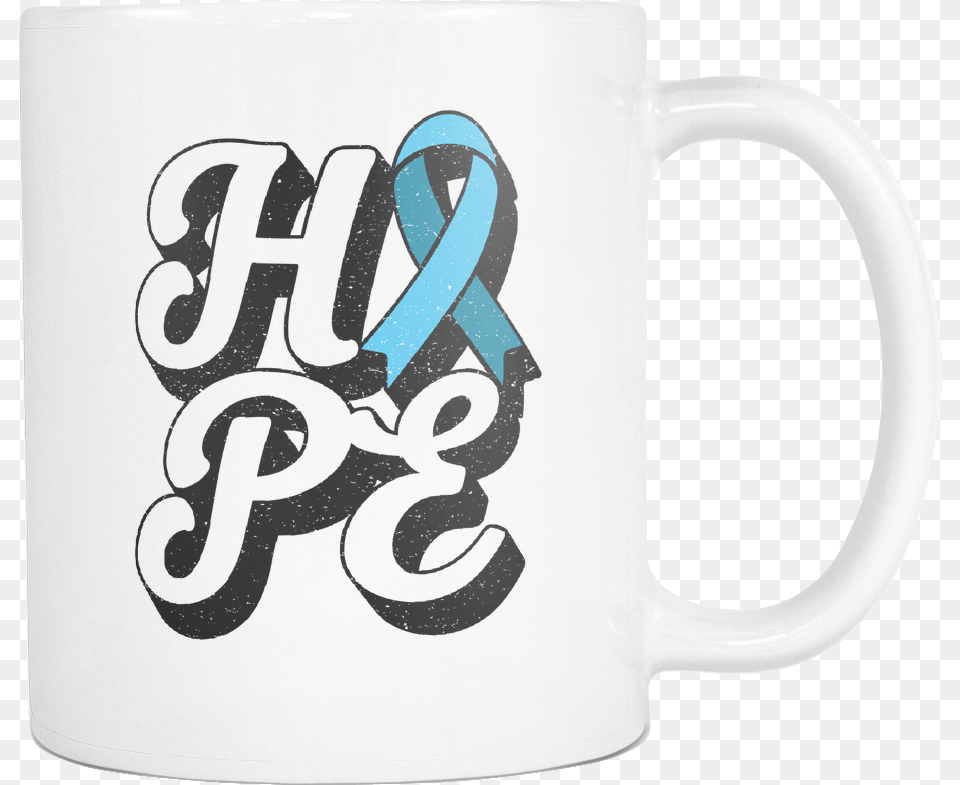 Hope For Cure Prostate Cancer Awareness Light Blue Prostate Cancer, Cup, Beverage, Coffee, Coffee Cup Png Image