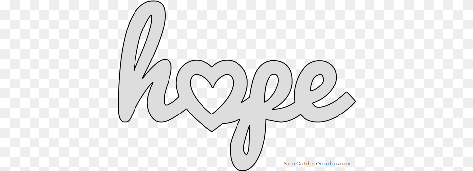 Hope Heart Pattern Template Stencil Word Hope Coloring Page, Logo, Text, Animal, Kangaroo Png