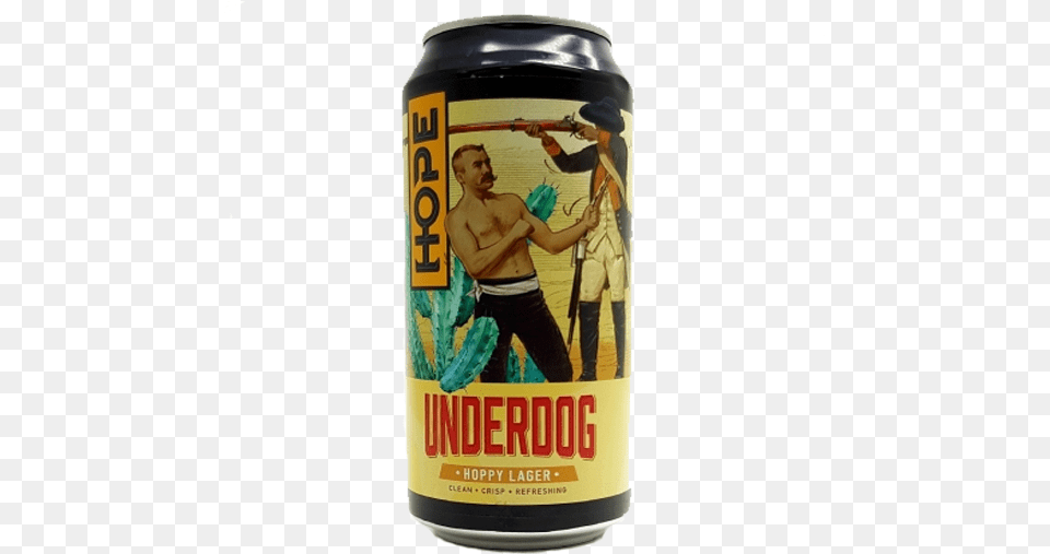 Hope Underdog Lager Beer, Adult, Alcohol, Beverage, Male Png