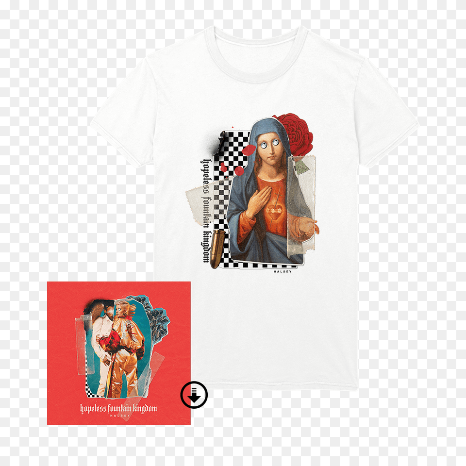 Hopeless Fountain Kingdom Deluxe Digital T Shirt Halsey, T-shirt, Clothing, Adult, Wedding Png