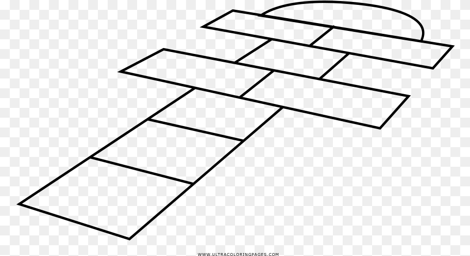 Hopscotch Coloring, Gray Free Png