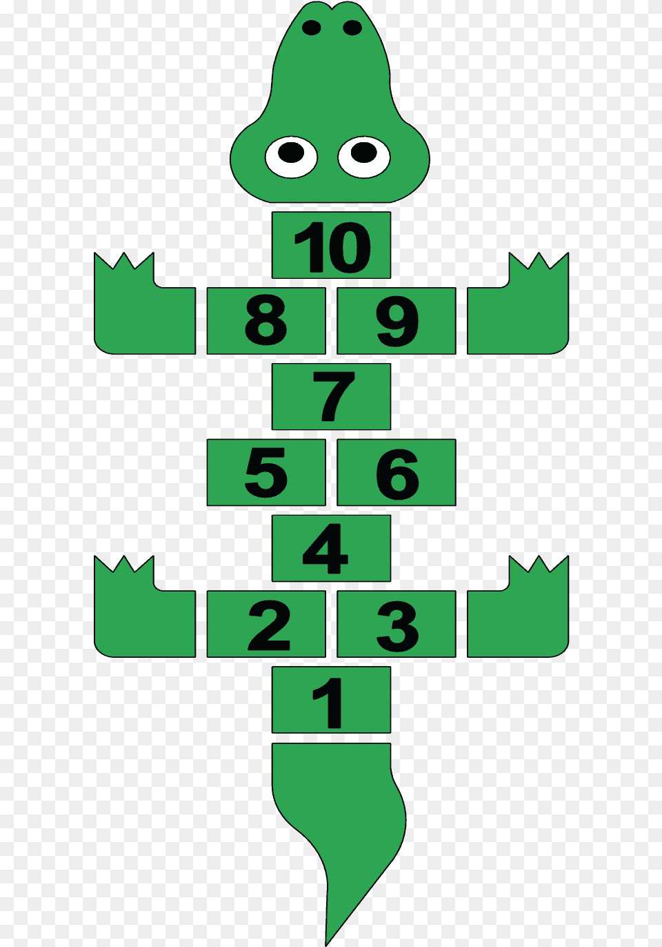 Hopscotch Crocodile 16 Pcs, Green, Scoreboard, Symbol, Text Free Transparent Png