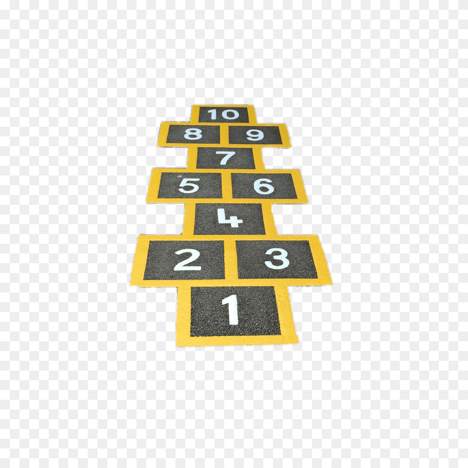Hopscotch With Yellow Outline, Number, Symbol, Text Png