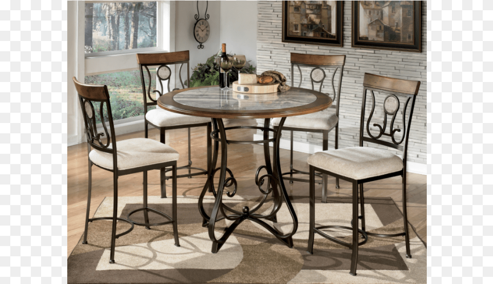Hopstand Pub Table Amp 4 Uph Bar Stools Ashley Furniture Hopstand Counter Height Table Set, Architecture, Room, Indoors, Dining Table Free Png Download