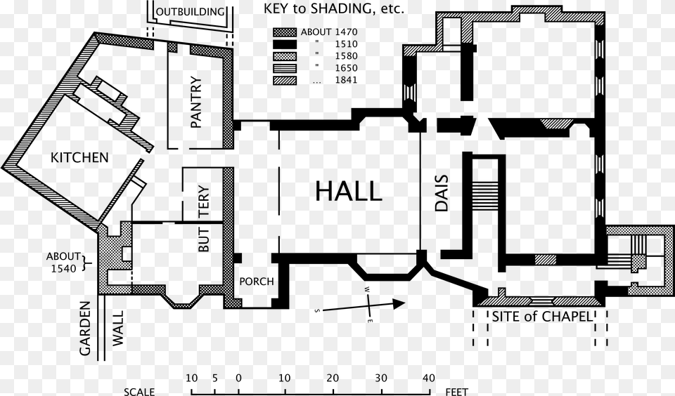 Horham Hall Blueprint Medieval House Floor Plan, Gray Free Transparent Png