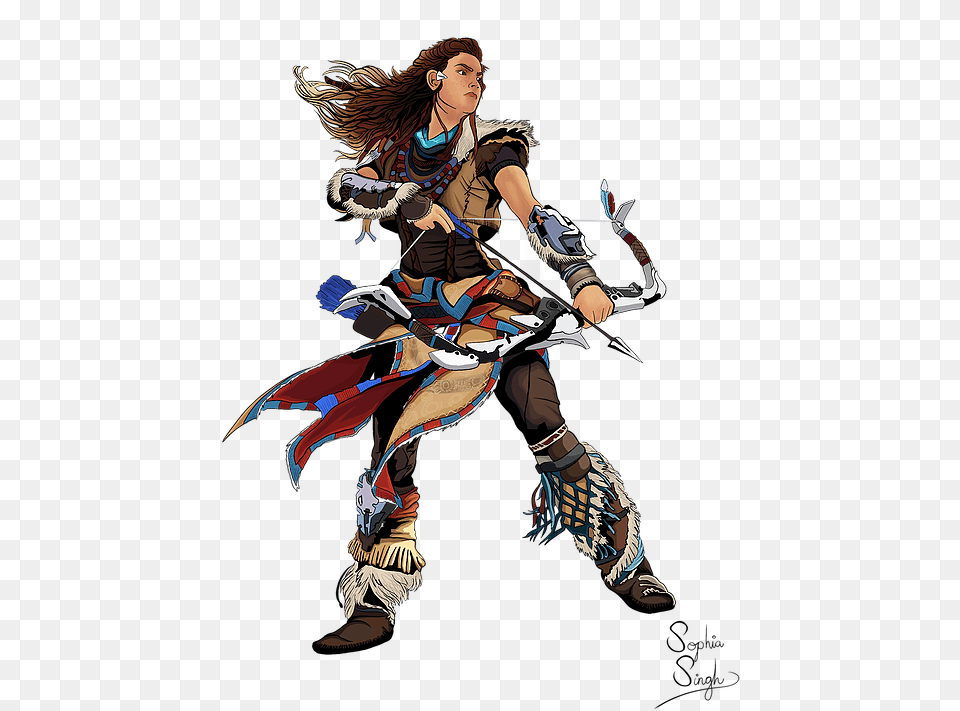 Horizon Zero Dawn Aloy Bow, Book, Comics, Publication, Adult Free Png