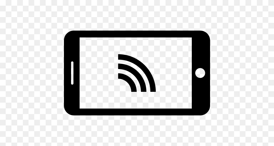 Horizontal Smartphone With Wifi Connection Icon, Gray Free Png Download