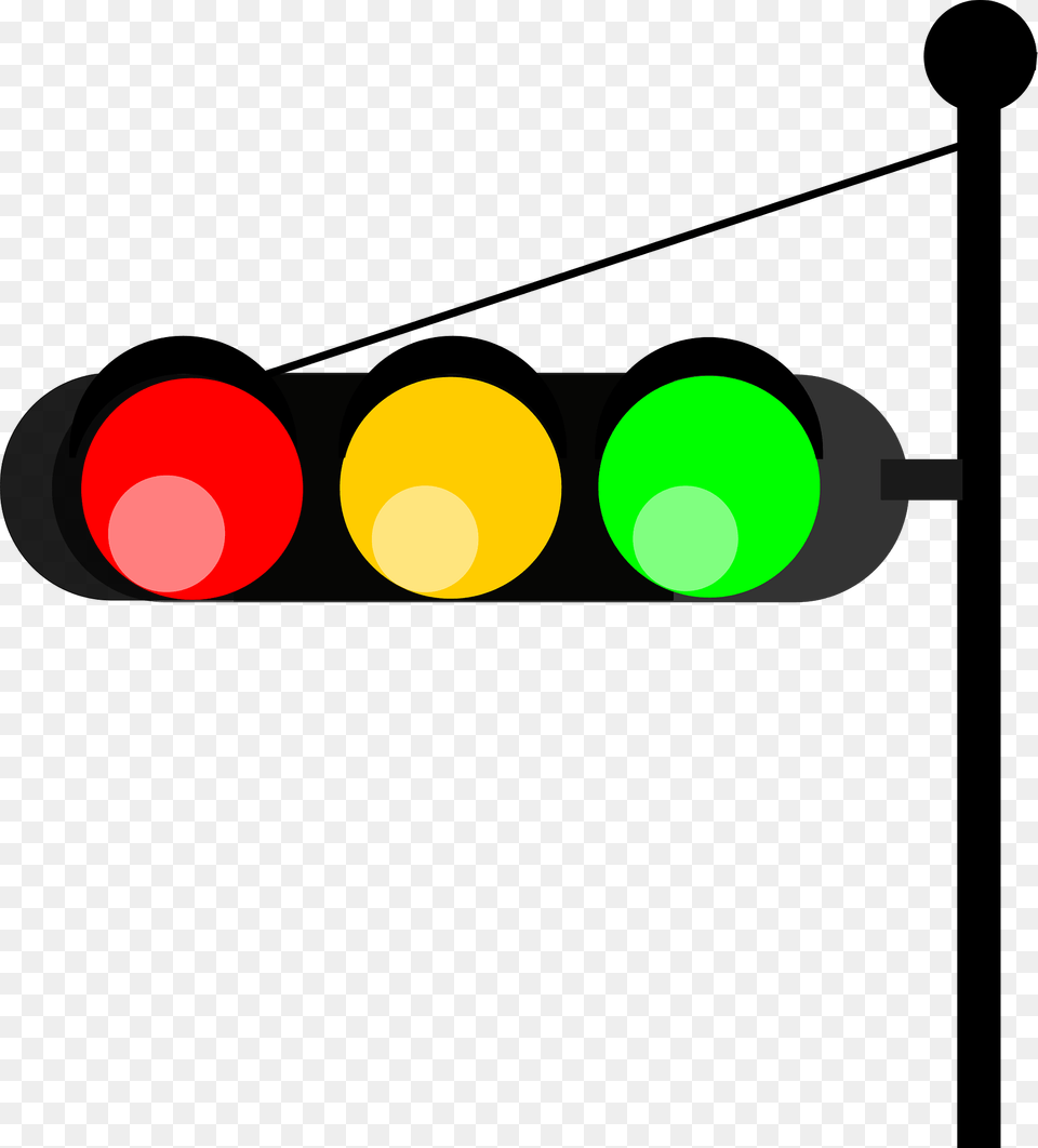 Horizontal Traffic Light On A Post Clipart, Traffic Light Free Transparent Png