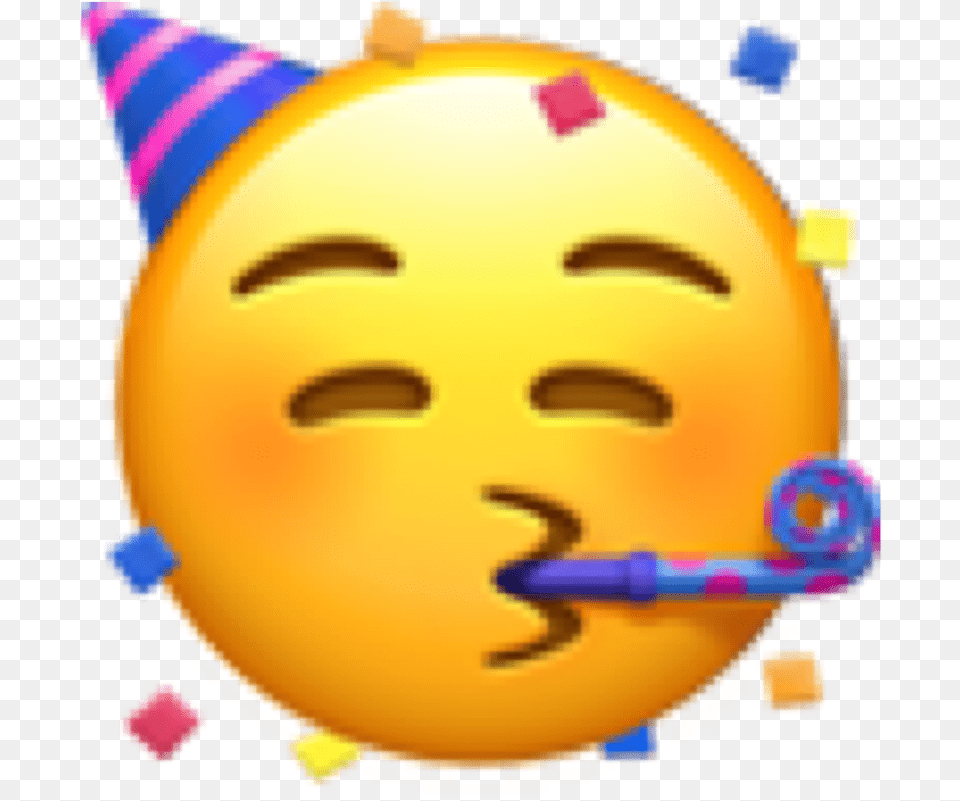 Horn And Party Hat Emoji Face Party Emoji, Clothing, Baby, Person, Head Free Transparent Png