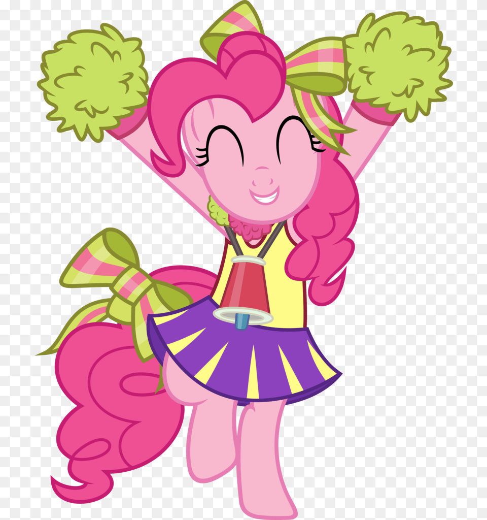 Horn Clipart Cheerleader My Little Pony Cheerleader Pinkie Pie, Purple, Face, Head, Person Png Image