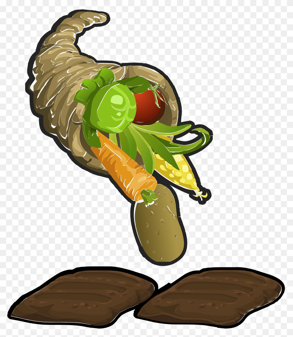 Horn With Vegetables Clipart, Animal, Wildlife, Mammal Free Transparent Png