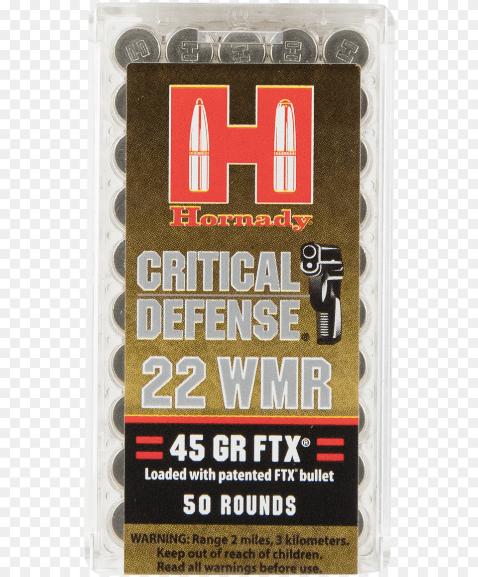 Hornady Critical Defense 22 Wmr Ammo, Ammunition, Weapon, Book, Publication Free Transparent Png