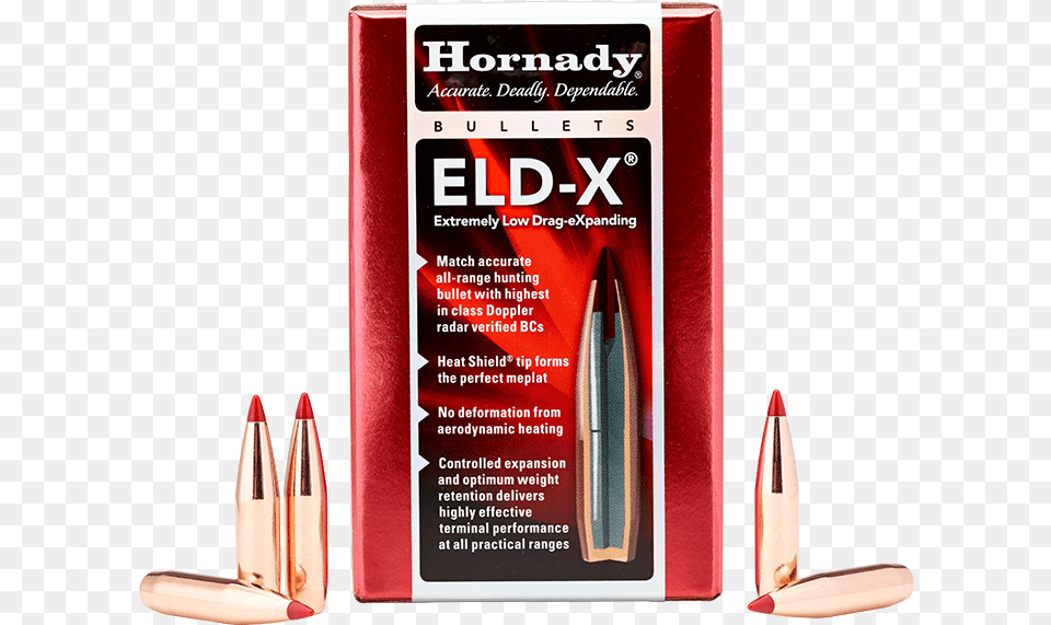 Hornady Eld X 308 Bullet, Ammunition, Weapon Png