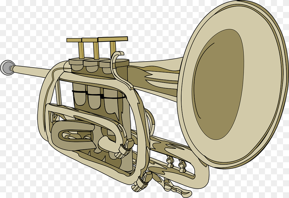 Horns Clipart Trumpet Horn Trumpet Clip Art, Musical Instrument, Brass Section, Flugelhorn, Car Png